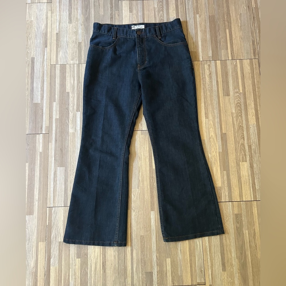Free People Dark Wash Wide Leg Jeans Size 28